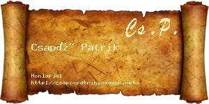 Csapó Patrik névjegykártya